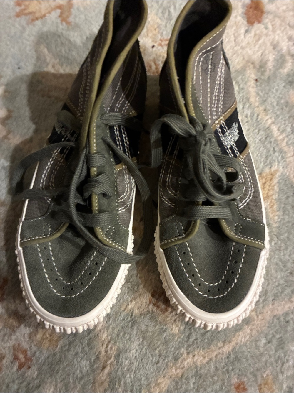 Vans Olive Green High-Top Canvas Sneakers